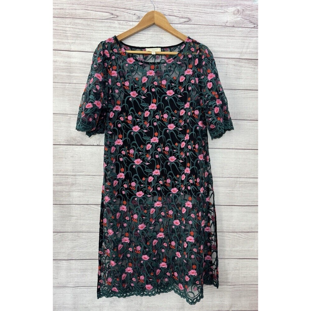 Anthropologie Moulinette Soeurs Flower Embroidered Summer Dress Size MEDIUM - Picture 4 of 11